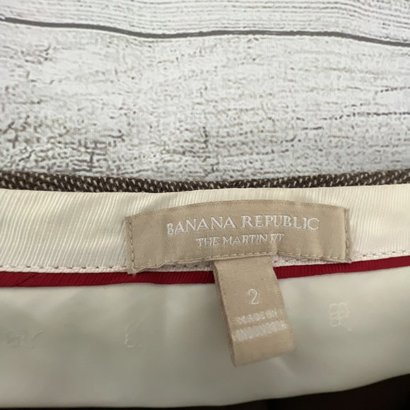 Banana Republic Tan Wool Stretchy Martin Fit Trouser Pants, 2 - Picture 8 of 9